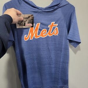 NWT MLB New York Mets Stitches Shirt With Hood Youth XL